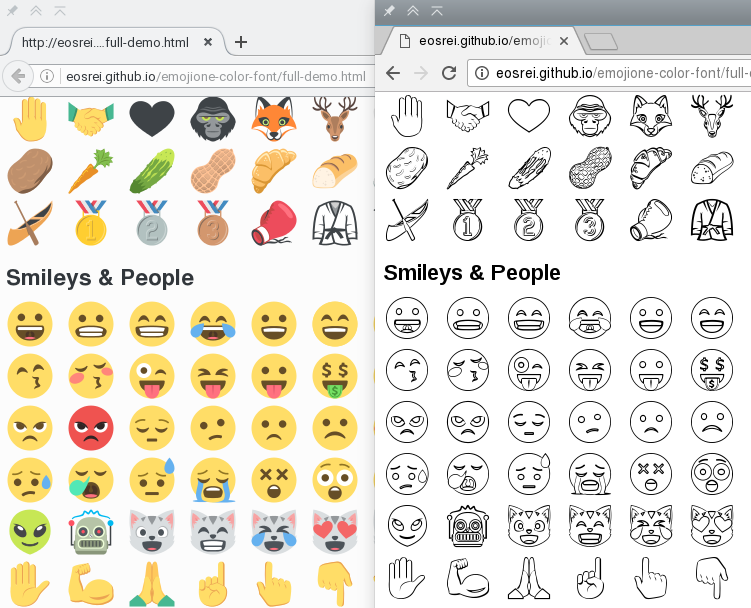 EmojiOne font in Firefox and Chromium.png